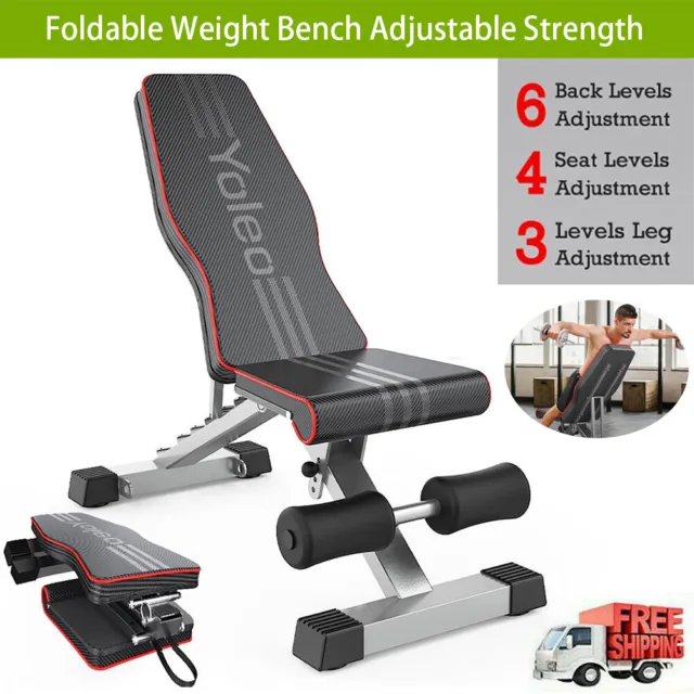 Adjustable Dumbbell Bench Foldable Weight Training Fitness Incline Workout Gym