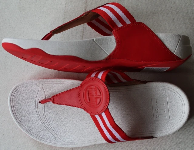 Red FitFlop Fit Flop toe post walkstar finestripe Sandals - Size 6 / 39 - new