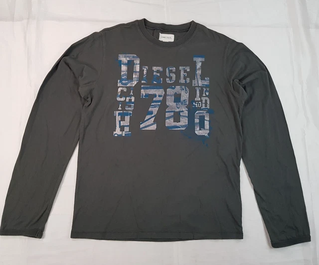 Felpa Pullover A Maniche Lunghe Diesel Taglia Xl Kids Kboys Grigio Cotone