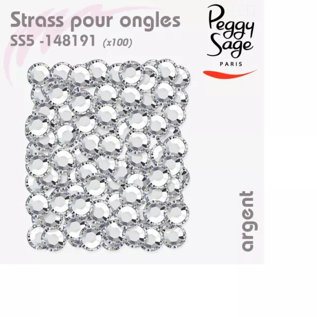 Peggy Sage Deco Pour Ongles 1Paquet De 100 Strass 148191 Argent Swarovski