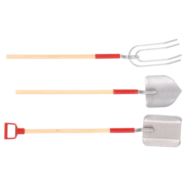 3 Pcs Miniature Gardening Tools Dollhouse Farm Hand Shovels Model 2