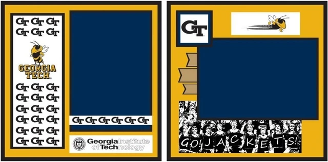 "Georgia Tech, diseño de álbum de recortes de 2 páginas, álbumes de recortes uniformados 8x8"