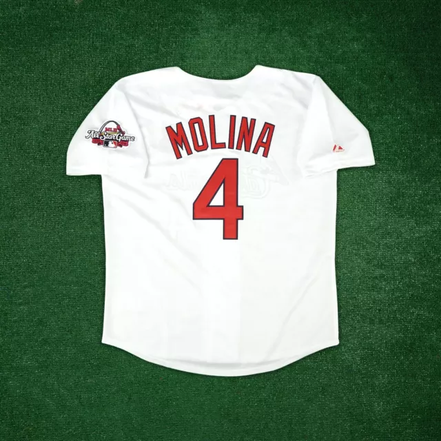 Yadier Molina 2009 St. Louis Cardinals Home Men's White Jersey w/ All Star Patch