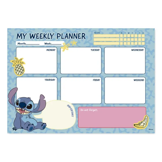 Grupo Erik Disney Stitch Tropical Weekly Planner A4   Desk Calendar   Family Cal