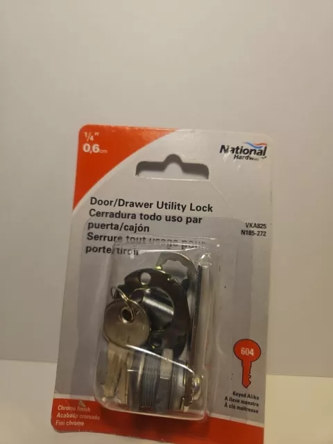 Keyed Drawer National Hardware Chrome  Keyed Drawer Lock, Steel