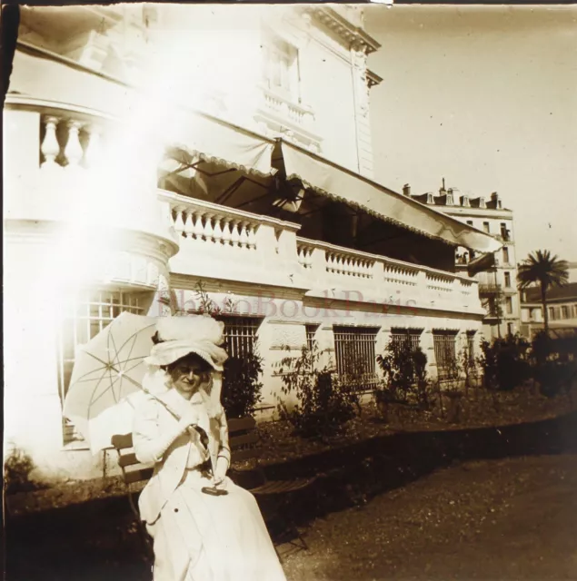 FRANCE Fashion Women c1900 Photo Stereo Glass Plate Vintage V26L1n8