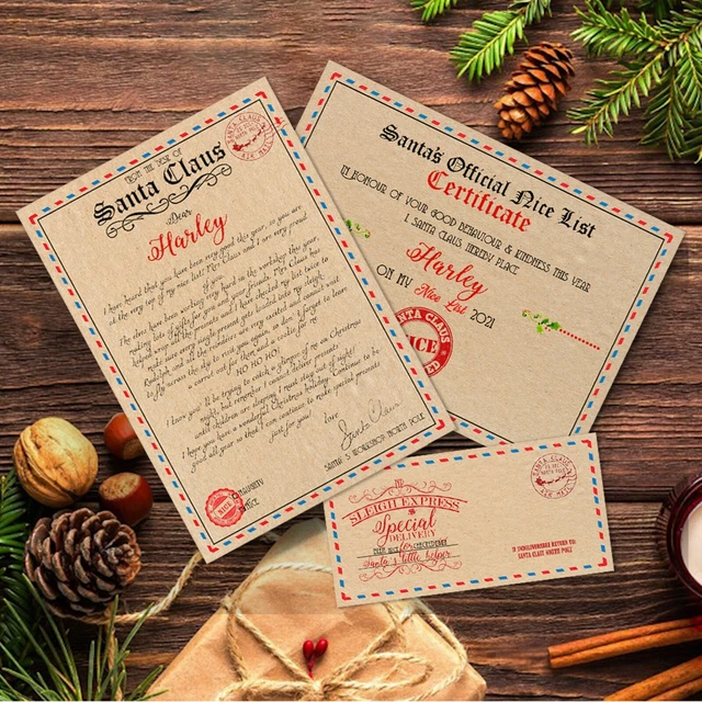 PERSONALISED LETTER FROM Santa Father Christmas North Pole Nice List