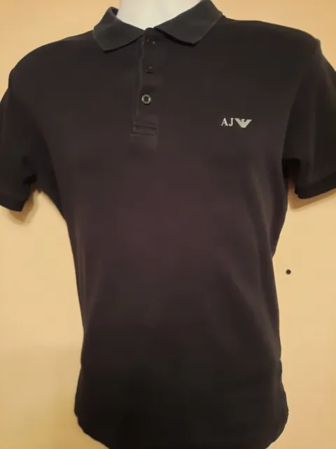 Armani Jeans Polo T-Shirt UK Size Medium In Black