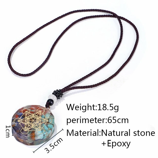 7 Chakra Healing Amulet Reiki Energy Natural Stone Necklace Yoga Pendant Unisex