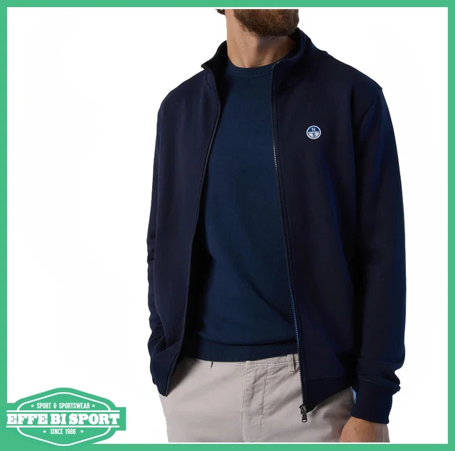 Felpa NORTH SAILS Mezza Zip - In Scuba Riciclato, Collo Alto, Tasche Con Zip, Vestibilità Regolare