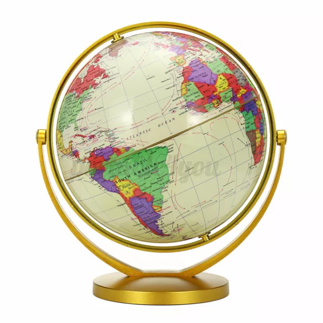 World Globe With Stand, 8" Spinning Earth Globe For Students & Geography Teachers Learning, 360 Degrees Rotatable Earth Interactive World Globe For Decor Desk Classroom