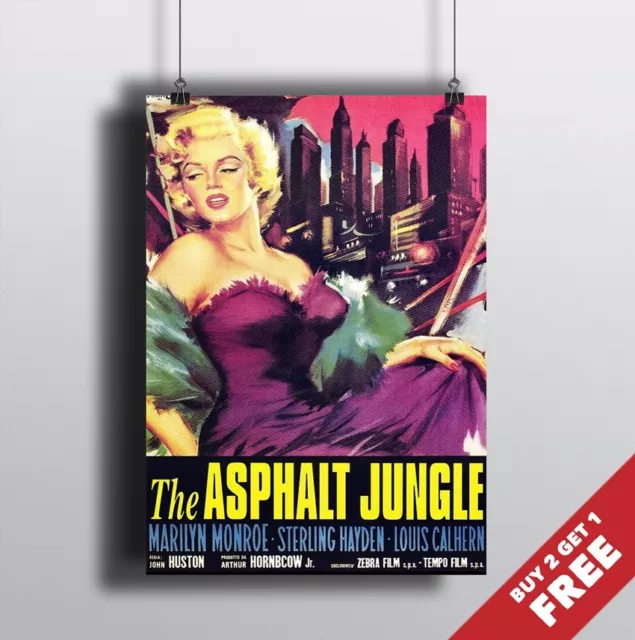 ASPHALT JUNGLE Poster A3 / A4 Marilyn Monroe Classic Movie Art Print Home Deco