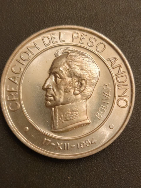 1984 Simon Bolivar Peru .999 Silver 1 Ounce Round Vintage Coin Collector Item