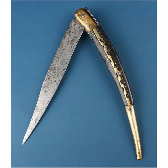 Antique Spanish Navaja - Folding Knife. 16.63 inches. Spain, 19th Century