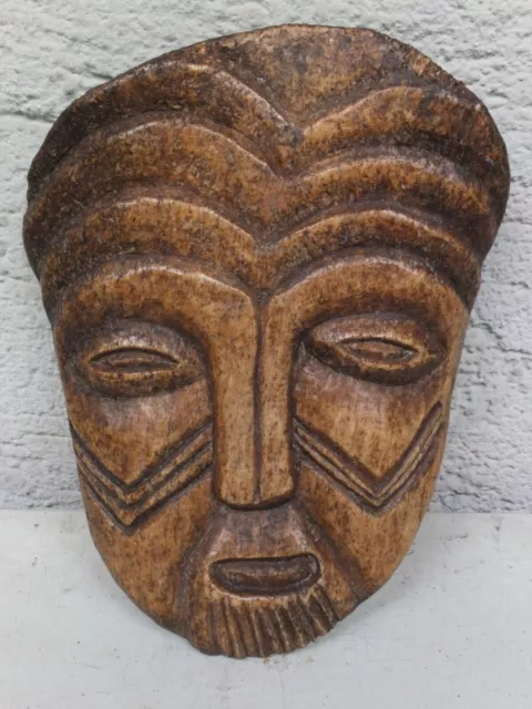 Vintage 1960s, African mask, Songye, DR Congo, bone, handmade, 19 cm
