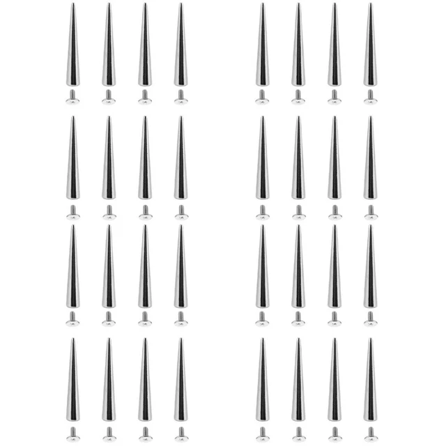 32 ud. Punk Bullet Spikes Remaches Pernos de tornillo trasero Pernos