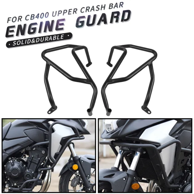 Upper Crash Bars Engine Guard Protection For Honda CB500X CB400X 2019-2022 Black