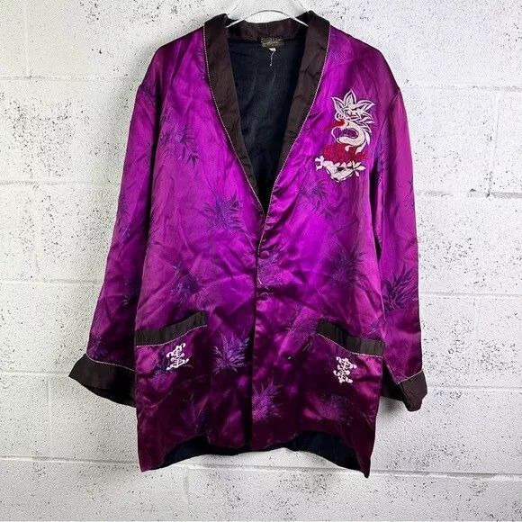 Mens Hooded Jacket Hoodie Sweatshirt Japanese Pattern Embroidery Dragon  Phoenix