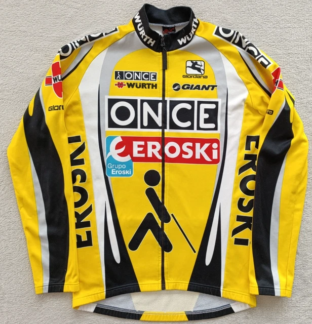 Maillot Cycliste Giordana – Homme, XL, Manches Courtes, Gris, Deutsche Bank Once
