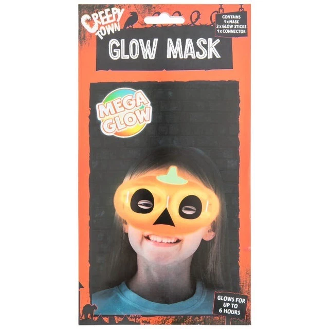 Maschera di Halloween zucca bagliore maschera piega e agita per attivare crea la tua maschera