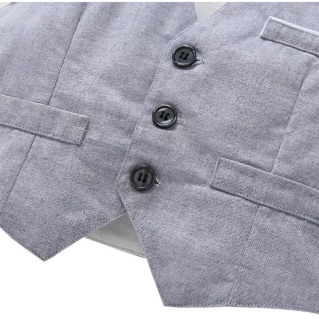 Outfits da gentiluomo bambino abito da battesimo abito da sposa camicia a maniche lunghe + gilet + pantaloni 7