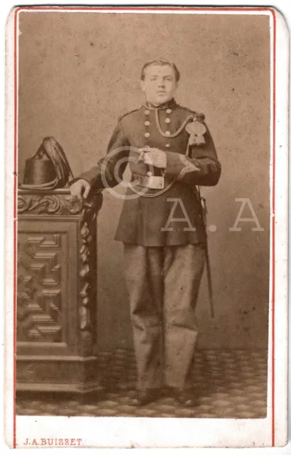 Cdv.Belgique.Soldat.Militaire.Photo J.A.Buisset Vilvorde.Vilvoorde.Belgien 1875.