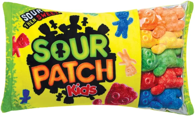 iscream Sour Patch Kids Package 18" x 12" Pillow Set with Mini SPK Candy Pill...