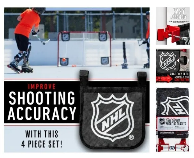 Franklin NHL Hockey Goal Corner Shooting Targets Shooting Accuracy Steel 4pc NEW