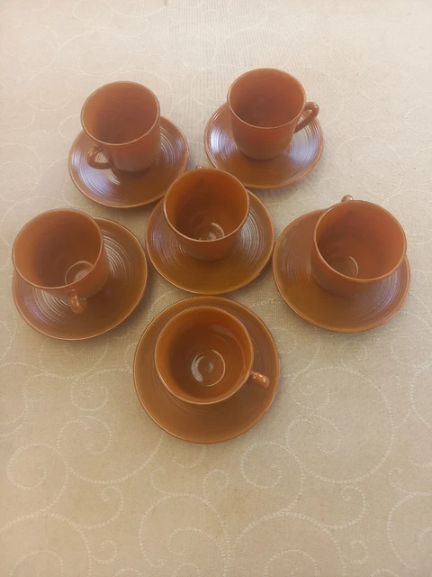 6 tasses Arcopal France série Volcan, vintage - Arts de la table