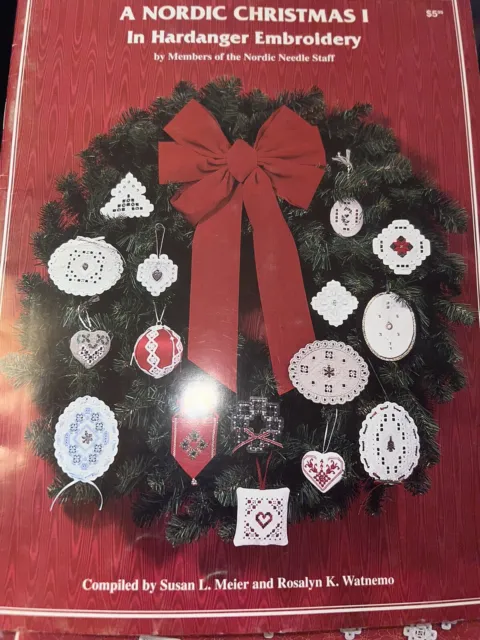 Un libro de patrones bordados Nordic Christmas I in Hardanger 1993