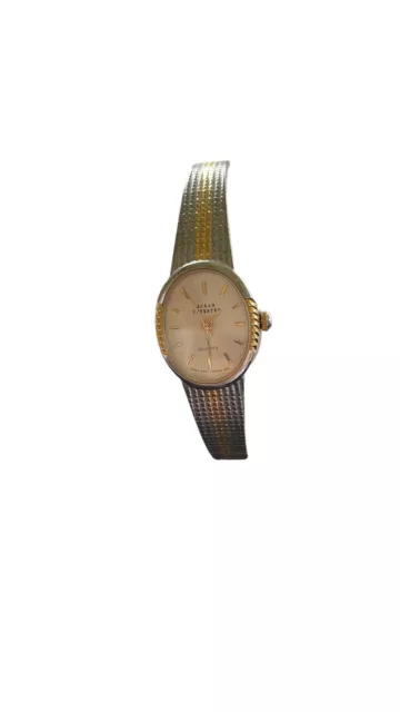 Vintage Sarah Coventry Faberge Gold and Silver Toned  Bracelet Band Quartz Watch