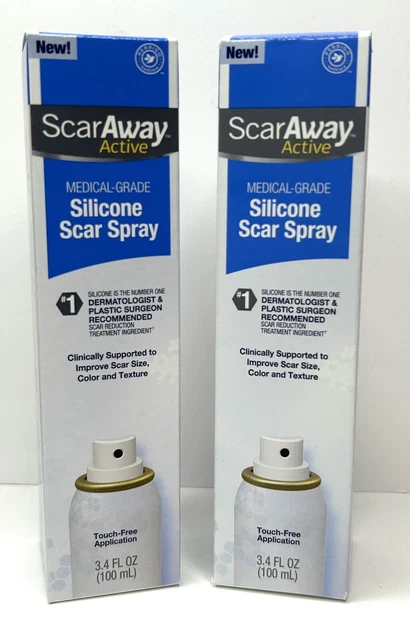 ScarAway Active Silicone Spray 3.4 fl oz, caducidad 24/07/24 (Lote de 2)