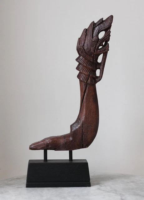 Antique BURMA Naga woodcarving incl. stand 4