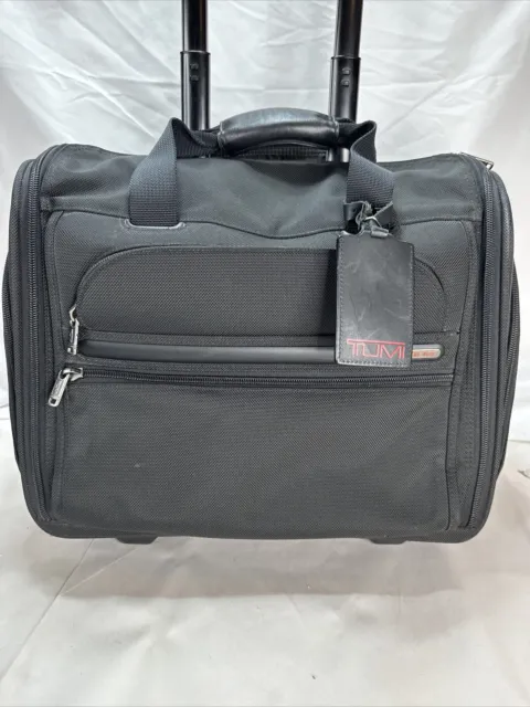 TUMI 17" Wheeled Alpha Compact Briefcase Carry On Luggage Bag Black 22051D4 BW 2