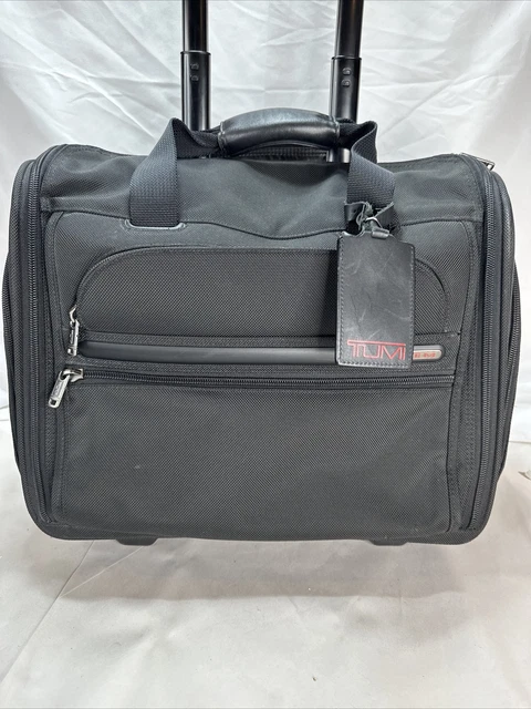 TUMI 17" Wheeled Alpha Compact Briefcase Carry On Luggage Bag Black 22051D4 BW 2