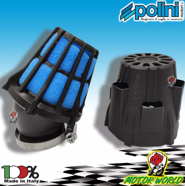 203.0091 Filtro Aria A Fungo Blue Air Box Polini Carburatori Phbg 15 17.5 19 21