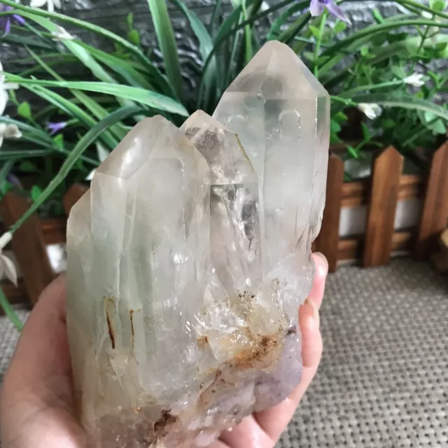 652g New Find White  Quartz Crystal Cluster Mineral Specimen Healing GG