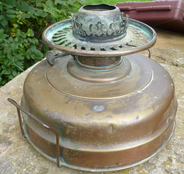 LARGE ANTIQUE VICTORIAN Brass Church Heater Oil Lamp Base EUR 13,98 PicClick DE