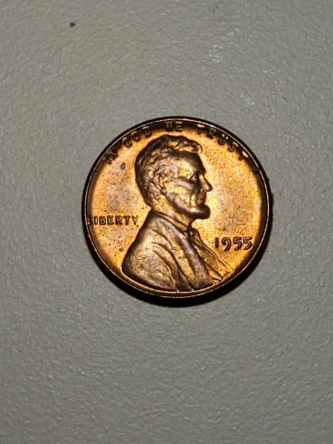 1955 Philadelphia mint lincoln cent wheat penny uncirculated UNC BU red/brown