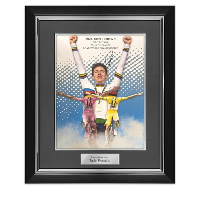 TADEJ POGACAR SIGNED Cycling Photo: Triple Deluxe Frame