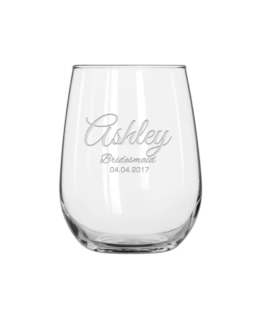 bridesmaids Personalized Wine Glasses,Stemless Wine Glasses,SHIPS FAST