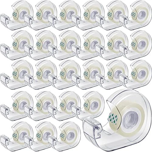 30 Set Clear Tapes and Refillable Dispensers 0.7 x 787 Inches Per Roll Transp...