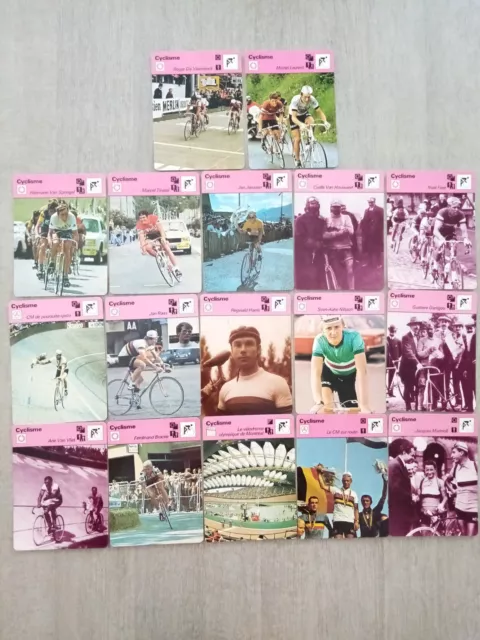 Rare Cycling Only 1980  Lot 17 x card  Sportscaster Fiches Cartes Cyclisme