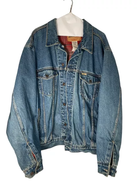 Vintage Levi Strauss Trucker Jacket Blue Jean Jacket With Flannel Lined Men’s XL