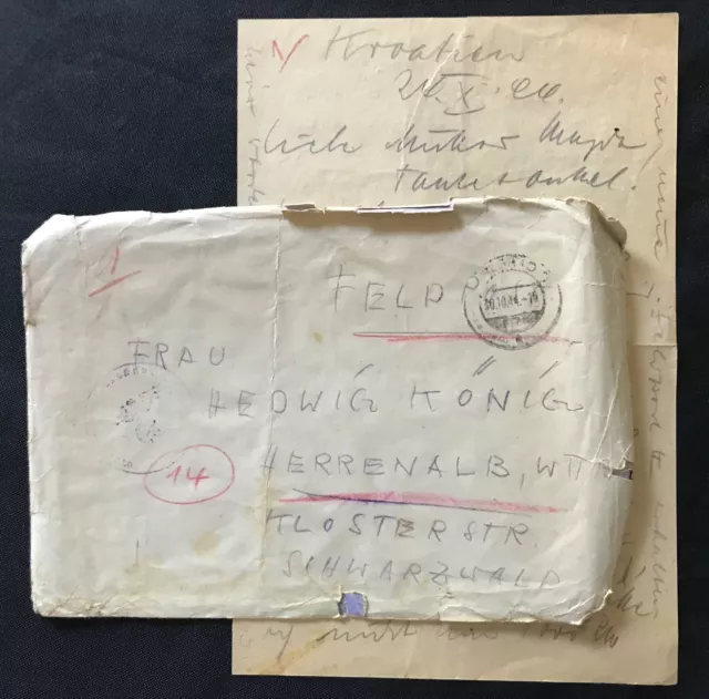 WW2 German soldier's field posted letter home 1944 dated genuine