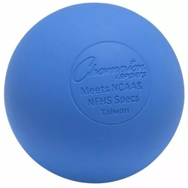 Champion Sports Official Size Rubber Lacrosse Ball - Blue (Single)