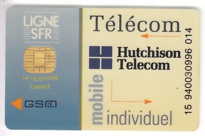N° PUCE MINT/NEUVE TELECARTE GSM SIM COLLECTOR . FRANCE ITINERIS HUTCHINSON 