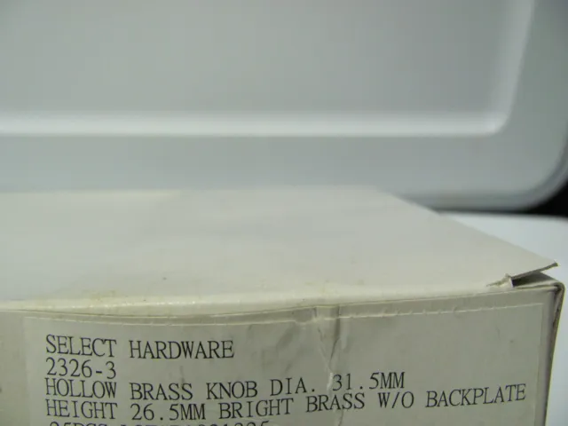 NEUF 2326-3 bouton creux en laiton sans plaque arrière 1-1/4" diapositive tiroir tirage 2