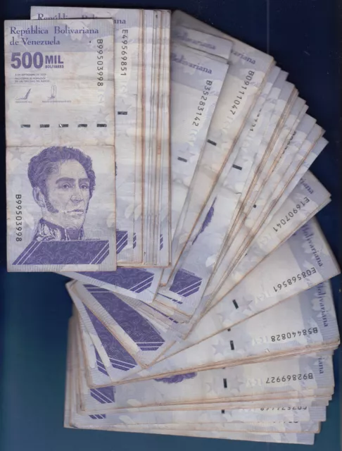 VENEZUELA 100 Stück 500.000 Bolivares 2020 Gebraucht / used