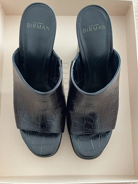 Alexandre Birman Lavinia Plateau 120 Embossed Leather Platform Sandal Women 38.5